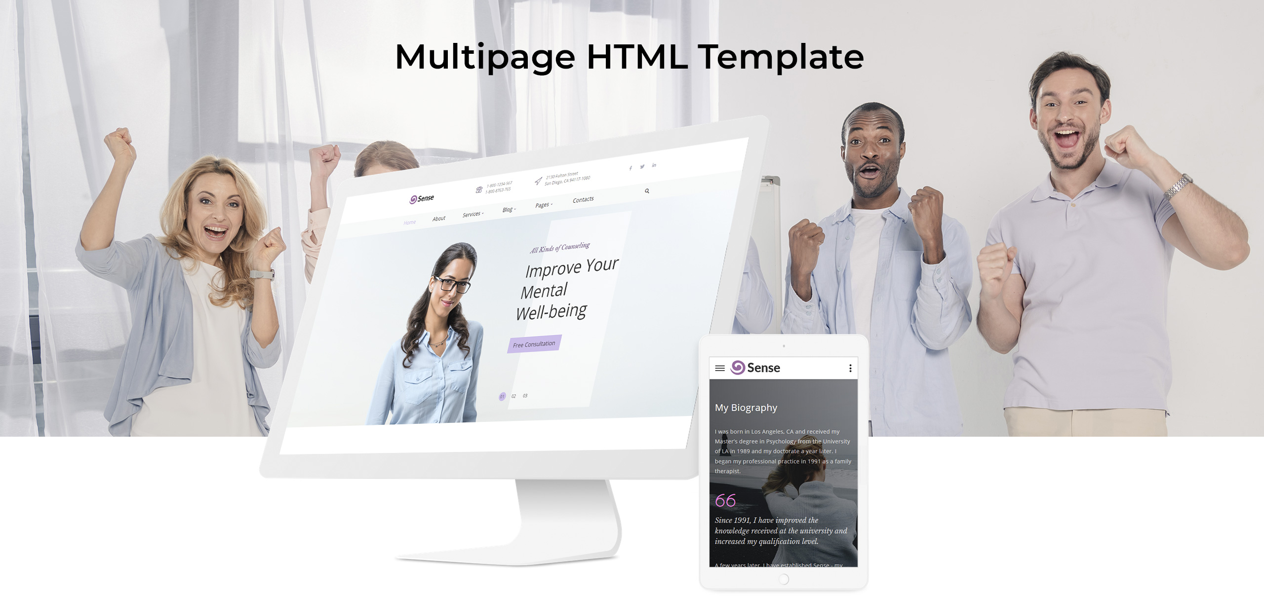 психолог многостраничный чистый html шаблон сайта
