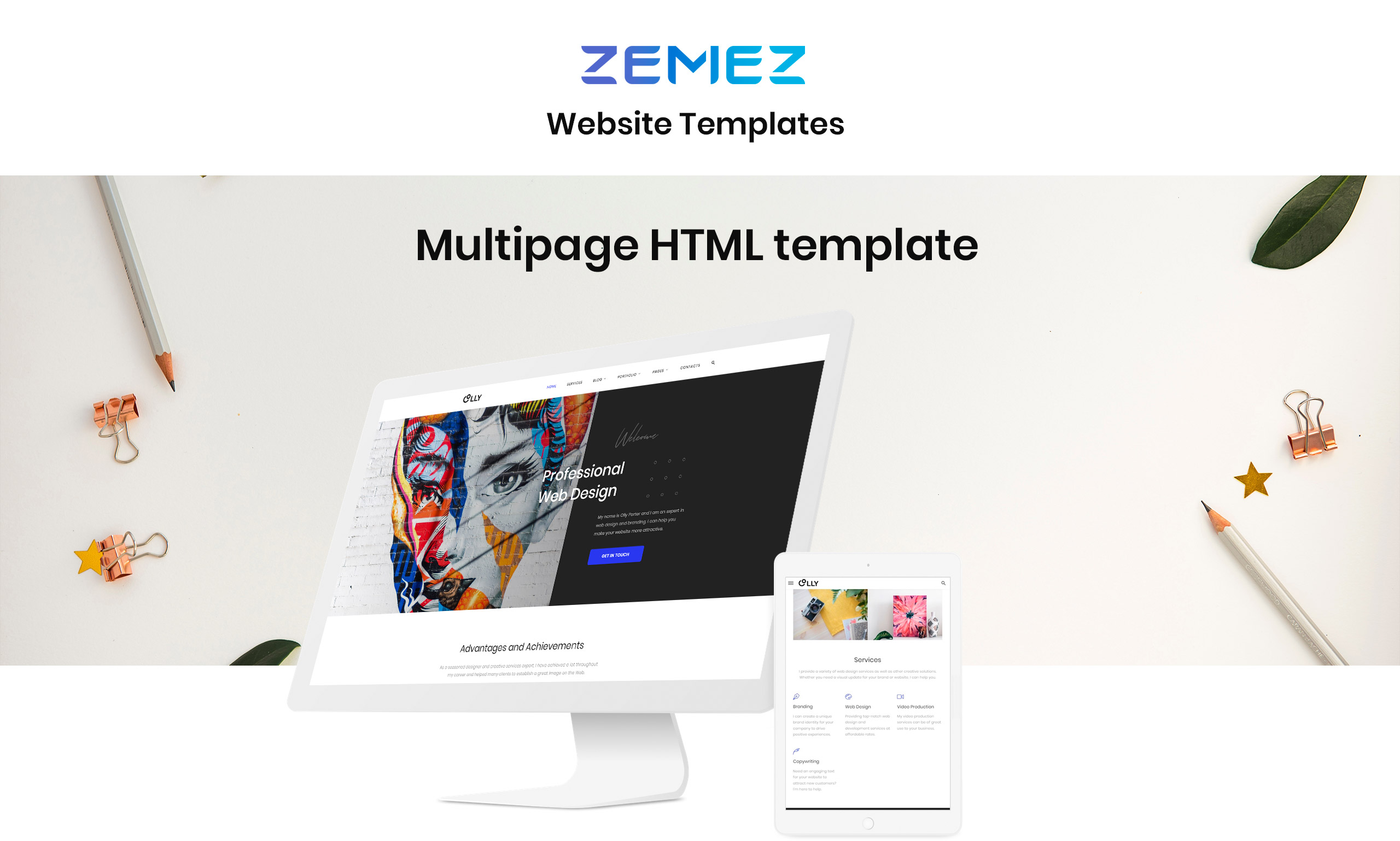 рекламное агентство многостраничный html5 шаблон сайта