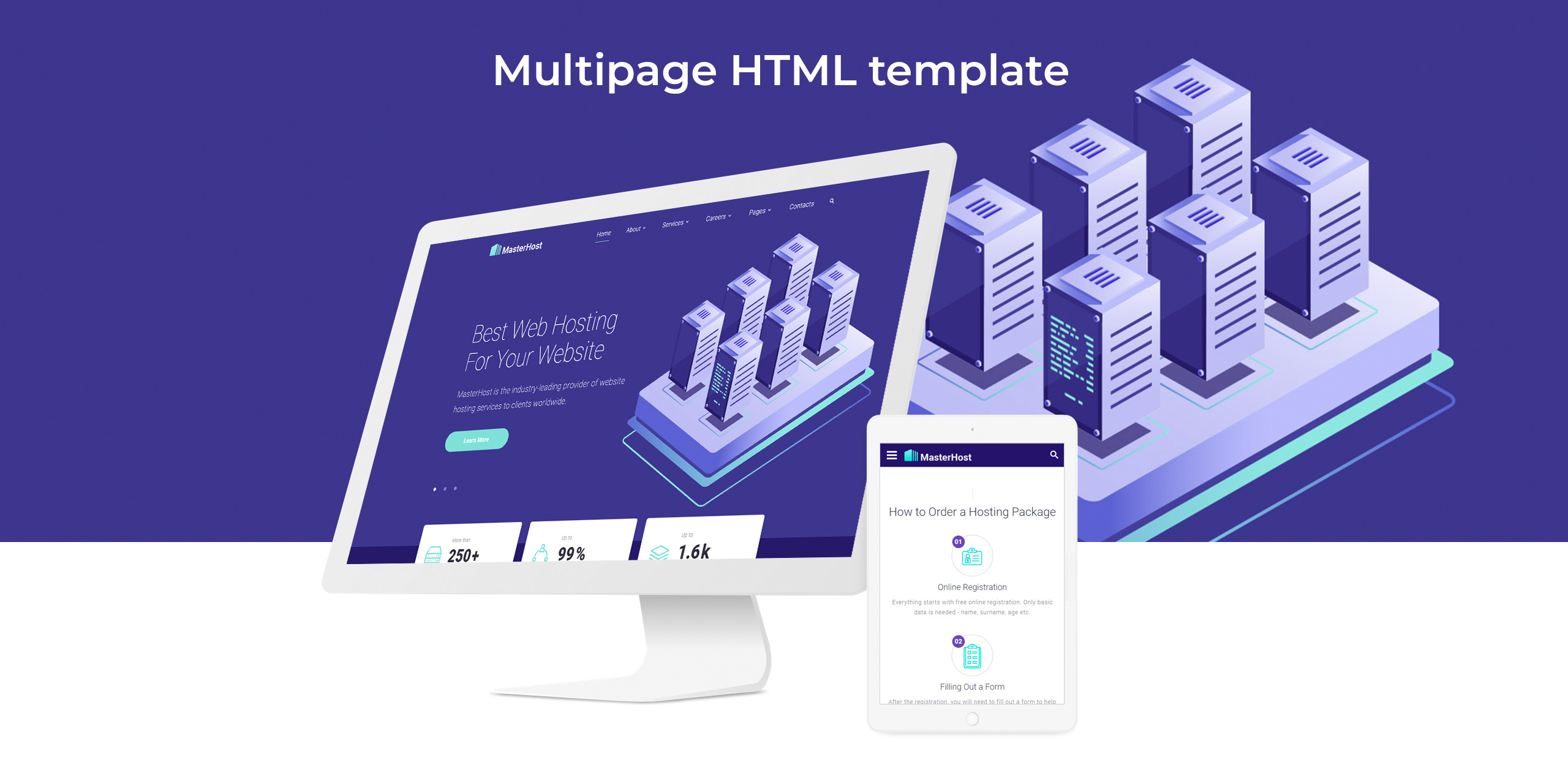 хостинг многостраничный чистый html bootstrap шаблон сайта