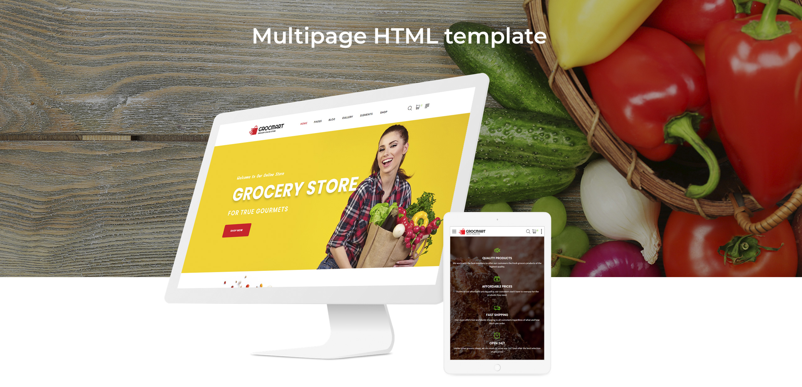 многостраничный классический html шаблон сайта продуктового магазина
