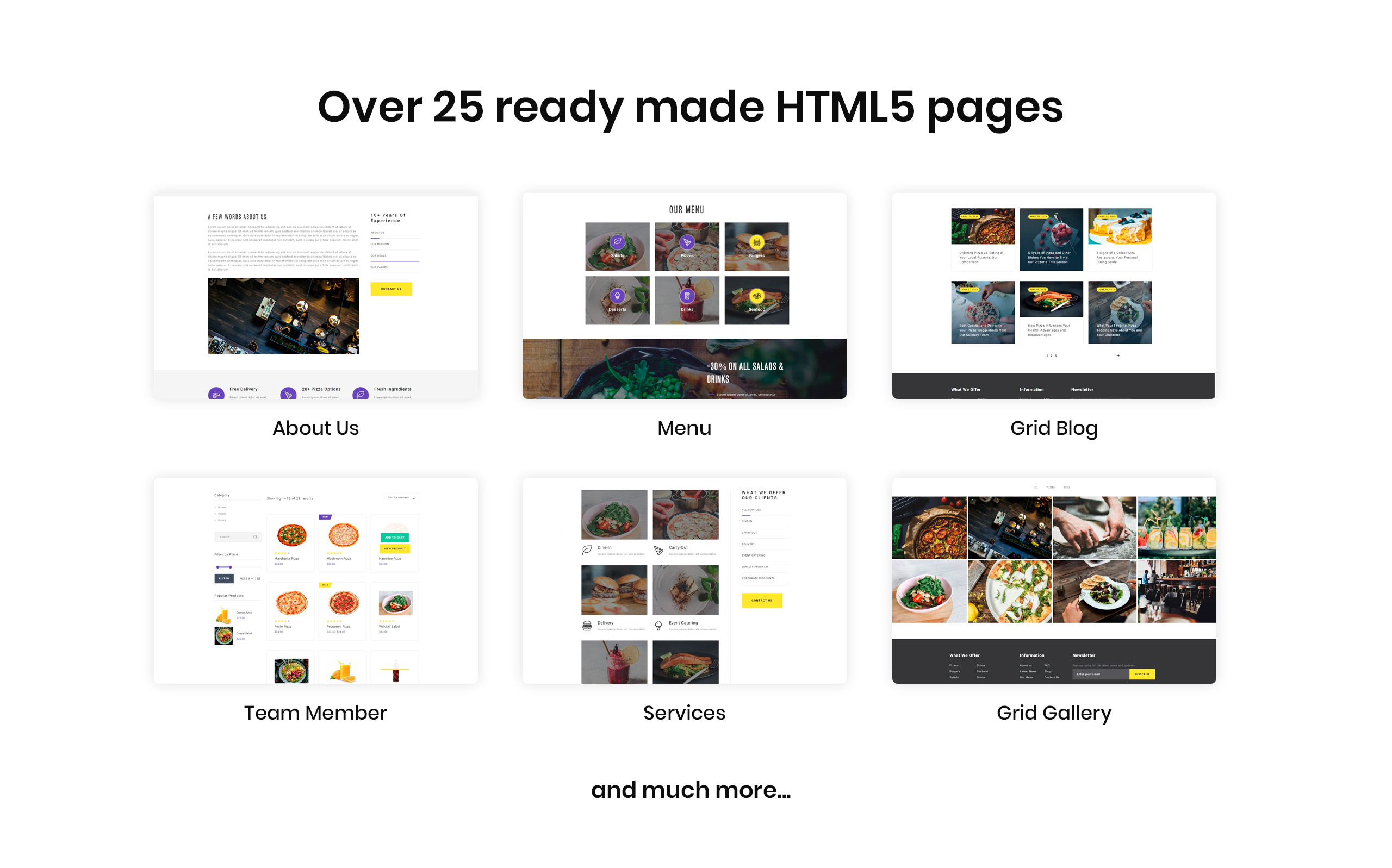 pizza house многостраничный html шаблон сайта