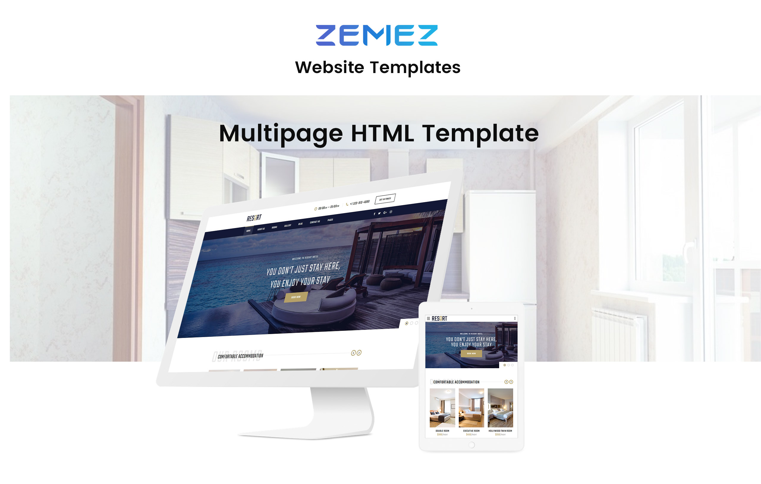 отель многостраничный современный html bootstrap шаблон сайта