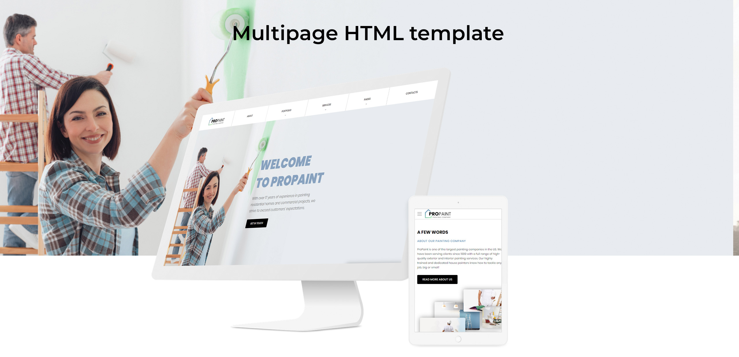 малярная компания многостраничный креативный html шаблон сайта