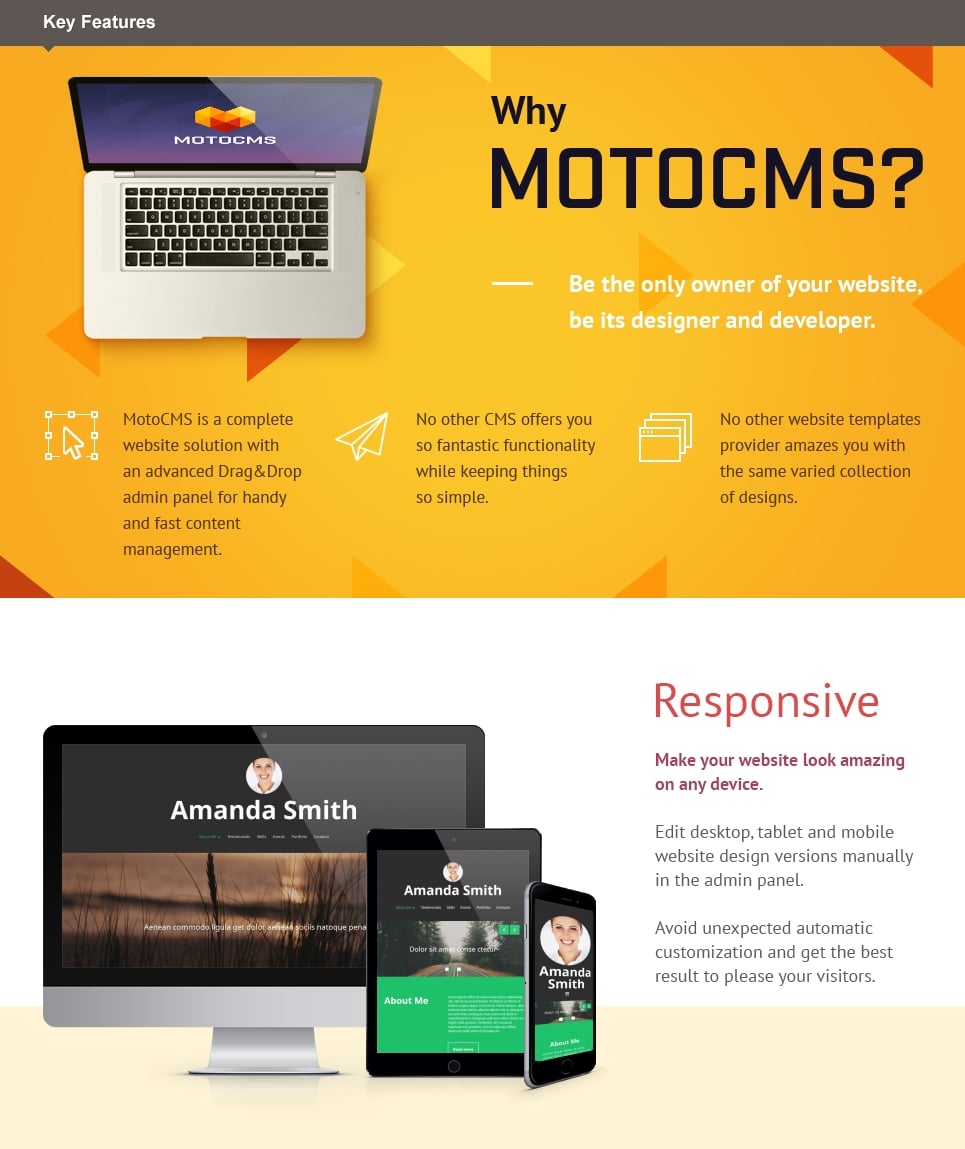 шаблон персональной страницы moto cms 3