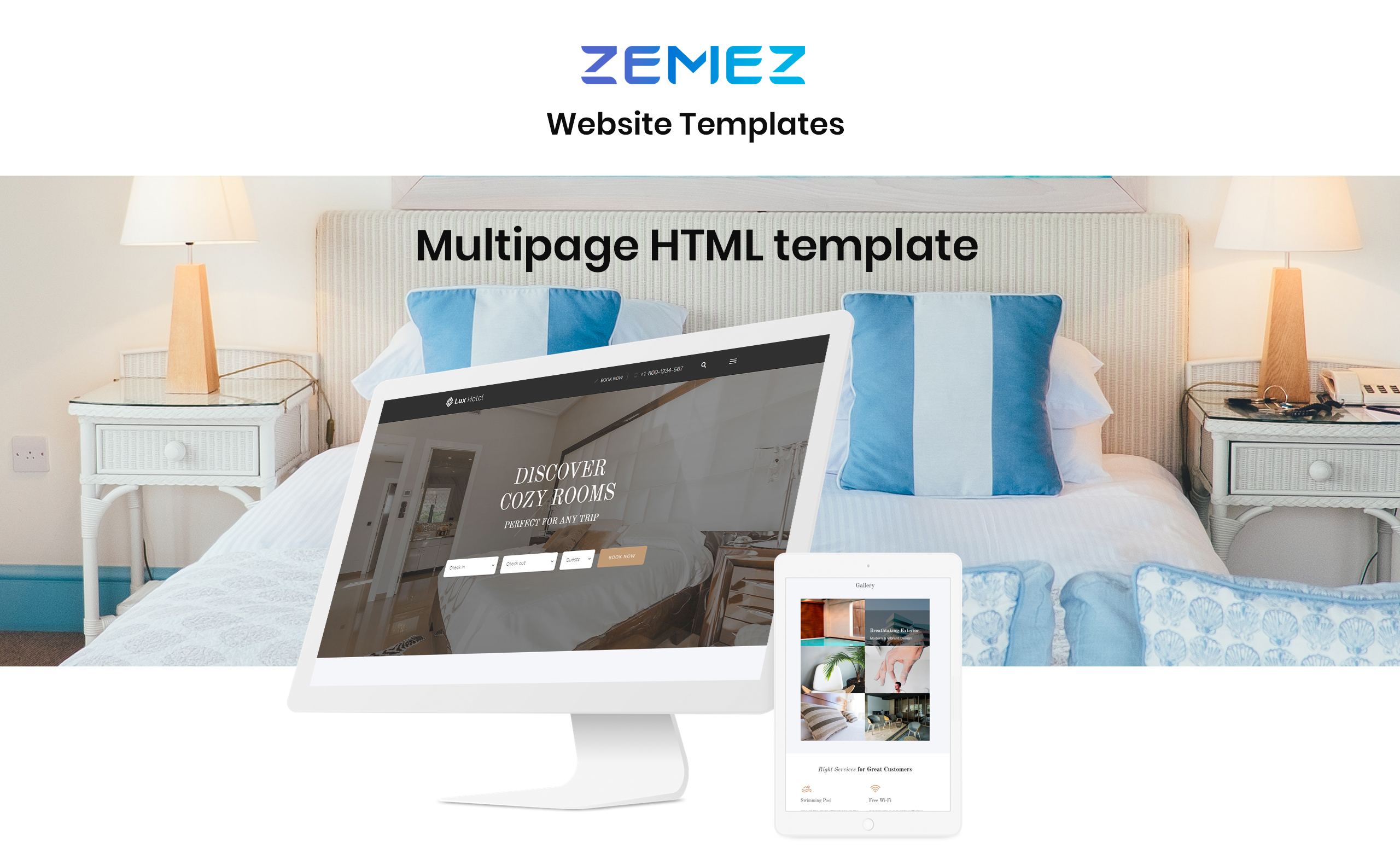 гостиница многостраничный шаблон сайта html5