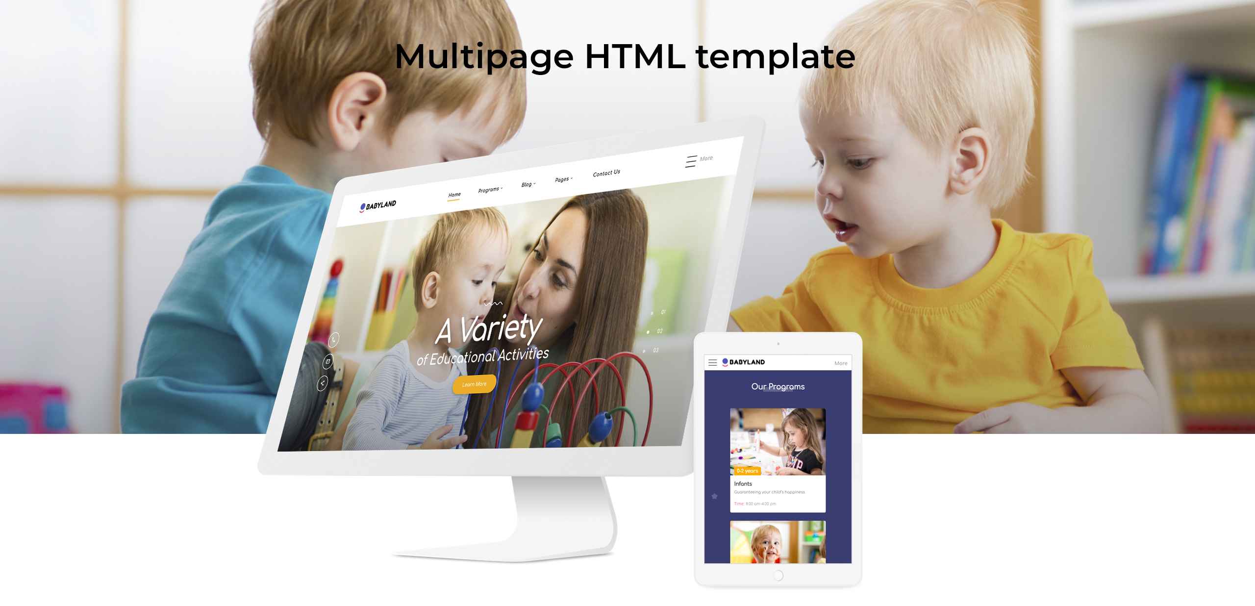 детский центр многостраничный чистый html шаблон сайта