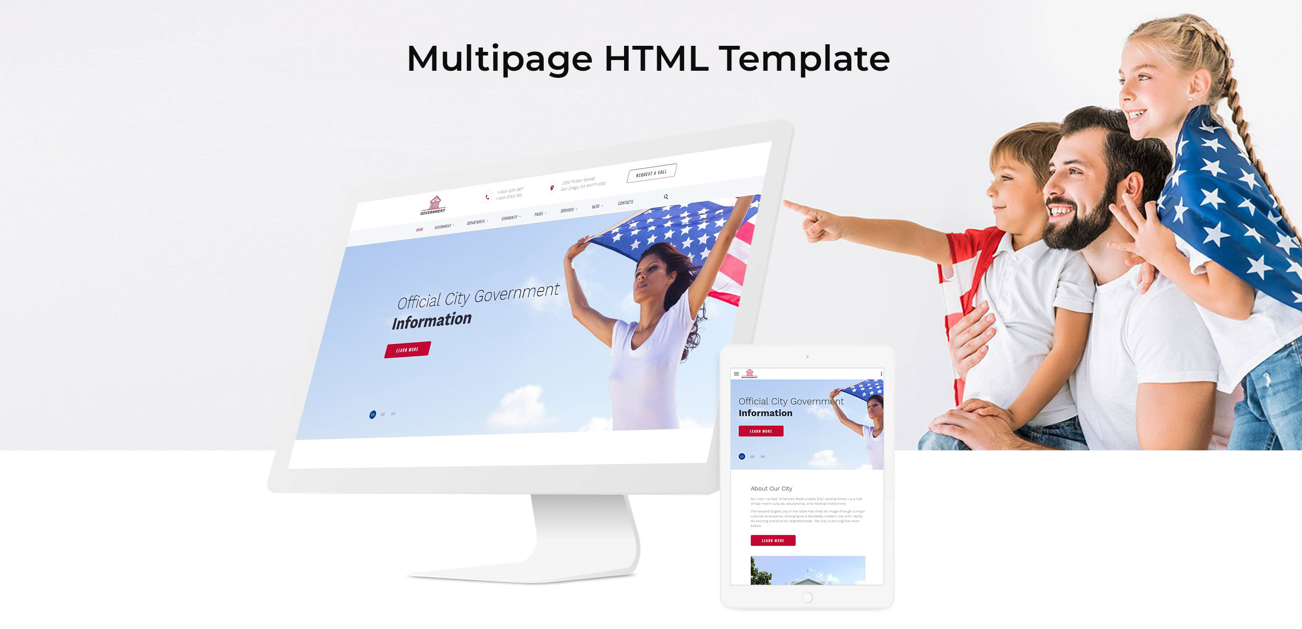 официальный многостраничный html шаблон сайта городского правительства