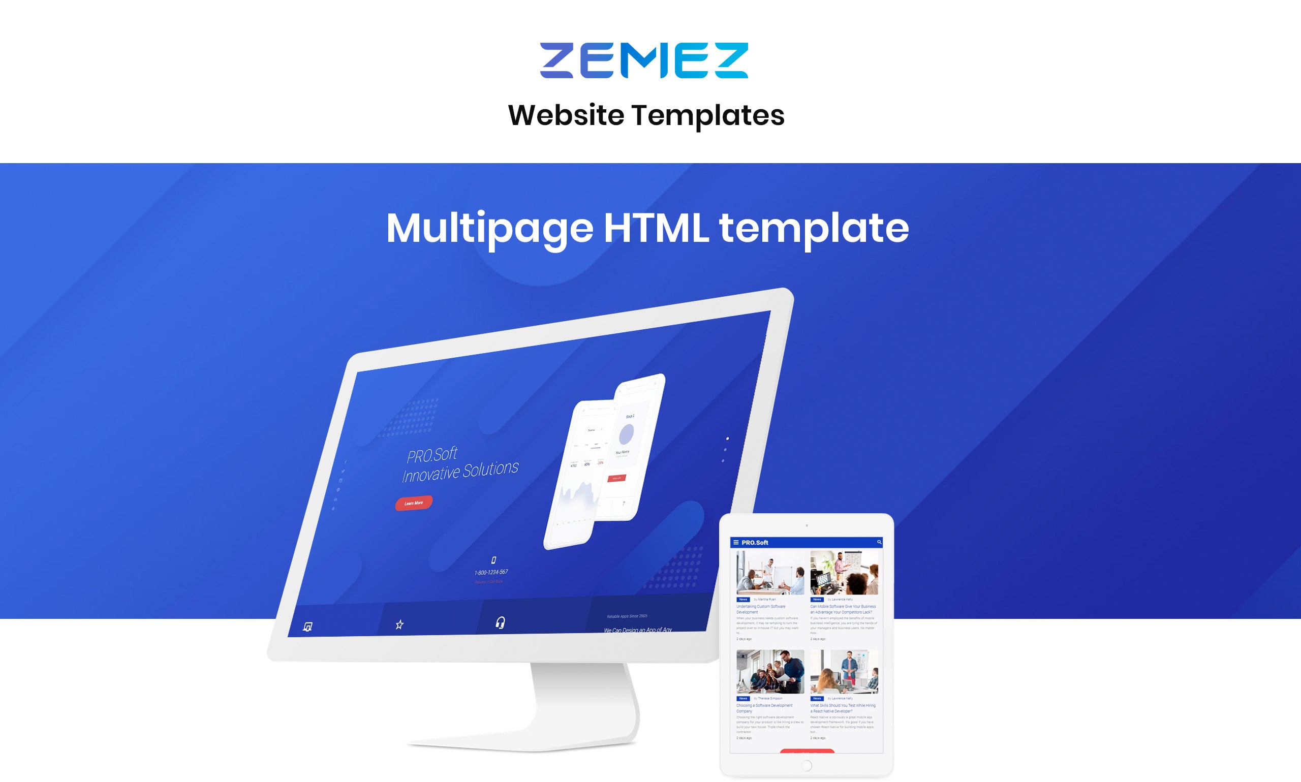компания по разработке программного обеспечения многостраничный html5 шаблон сайта