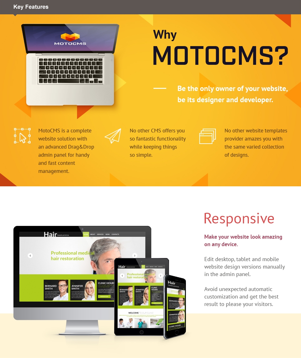шаблон hair clinic moto cms 3