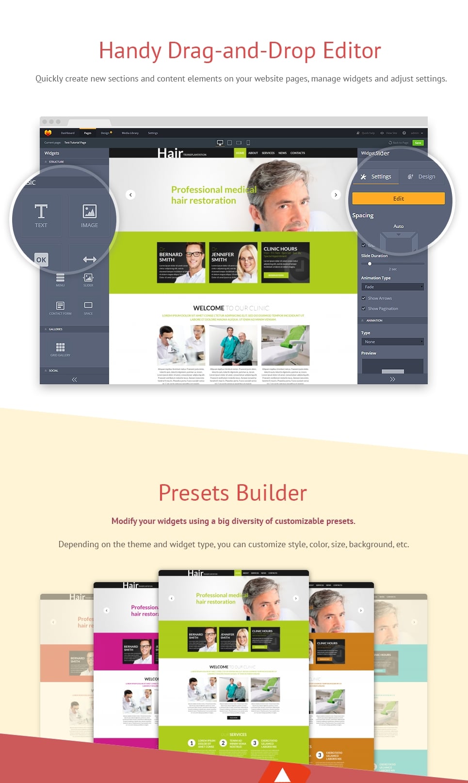 шаблон hair clinic moto cms 3