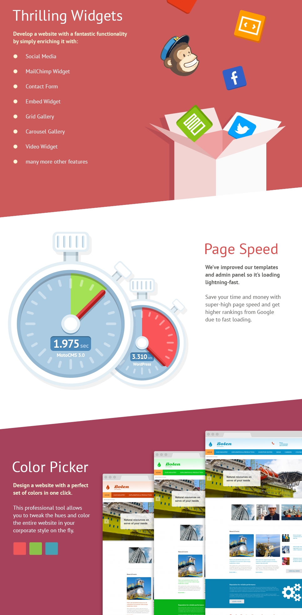 gas &amp; oil responsive moto cms 3 template