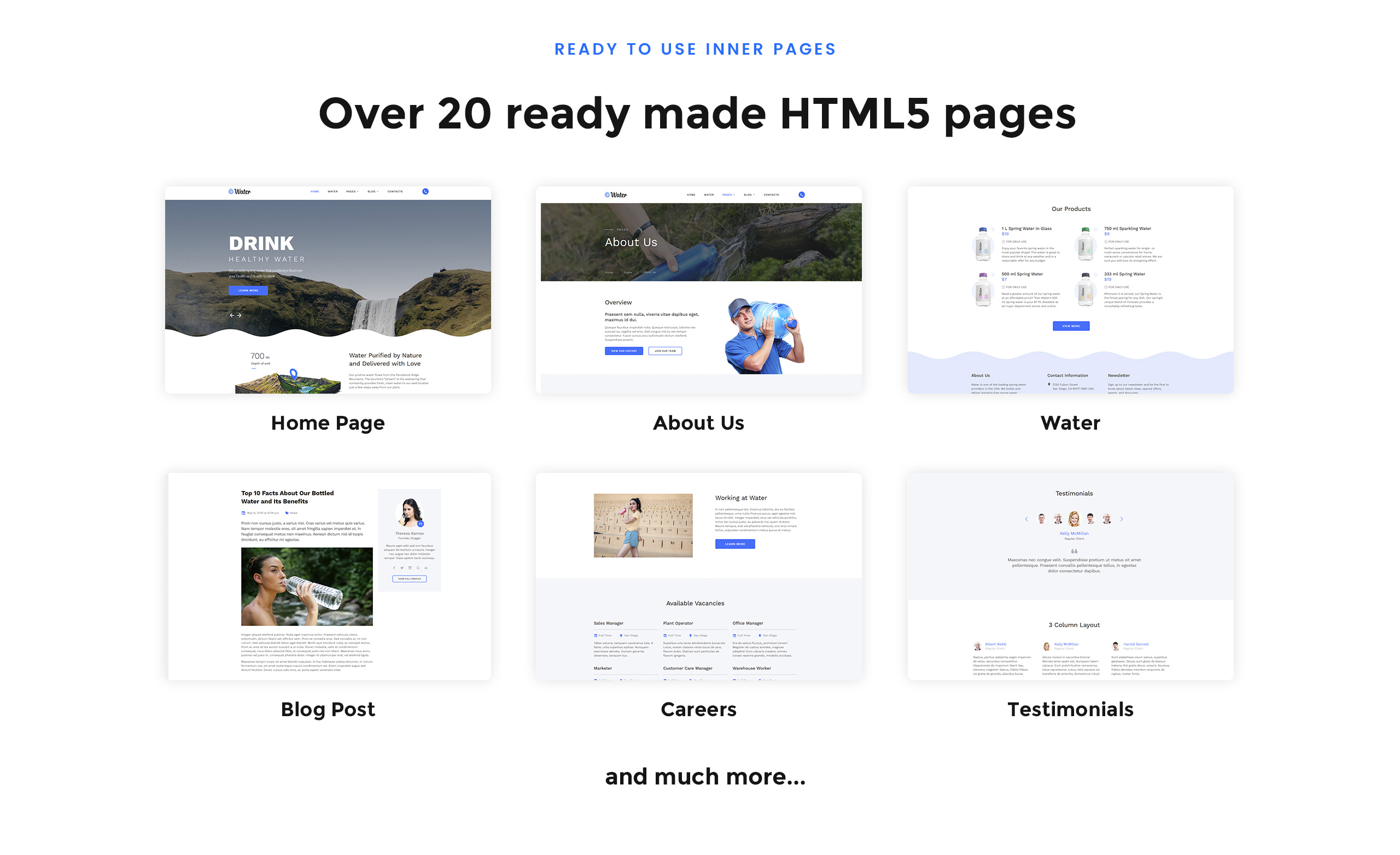 water многостраничный html5 шаблон сайта