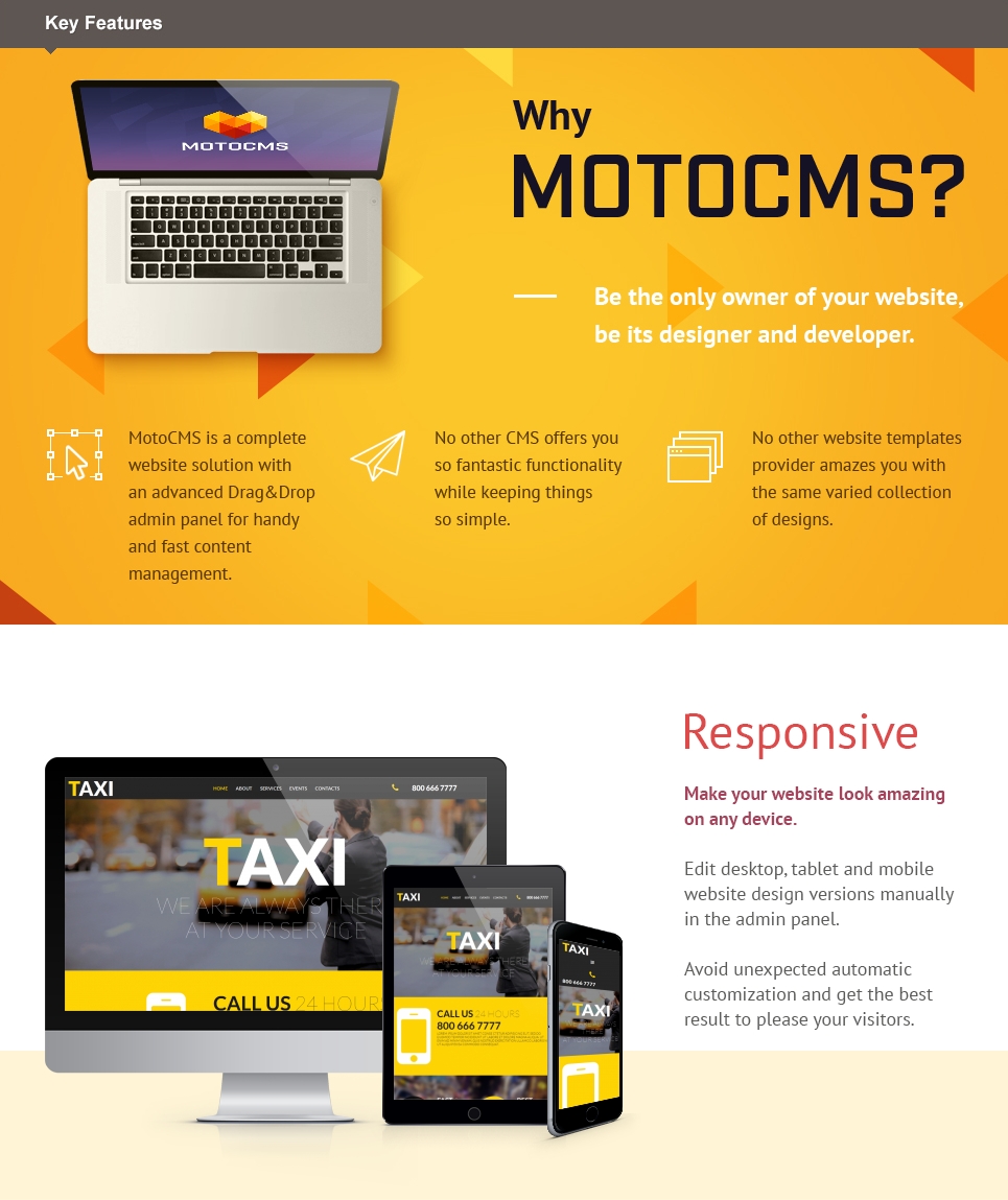 taxi responsive moto cms 3 шаблон