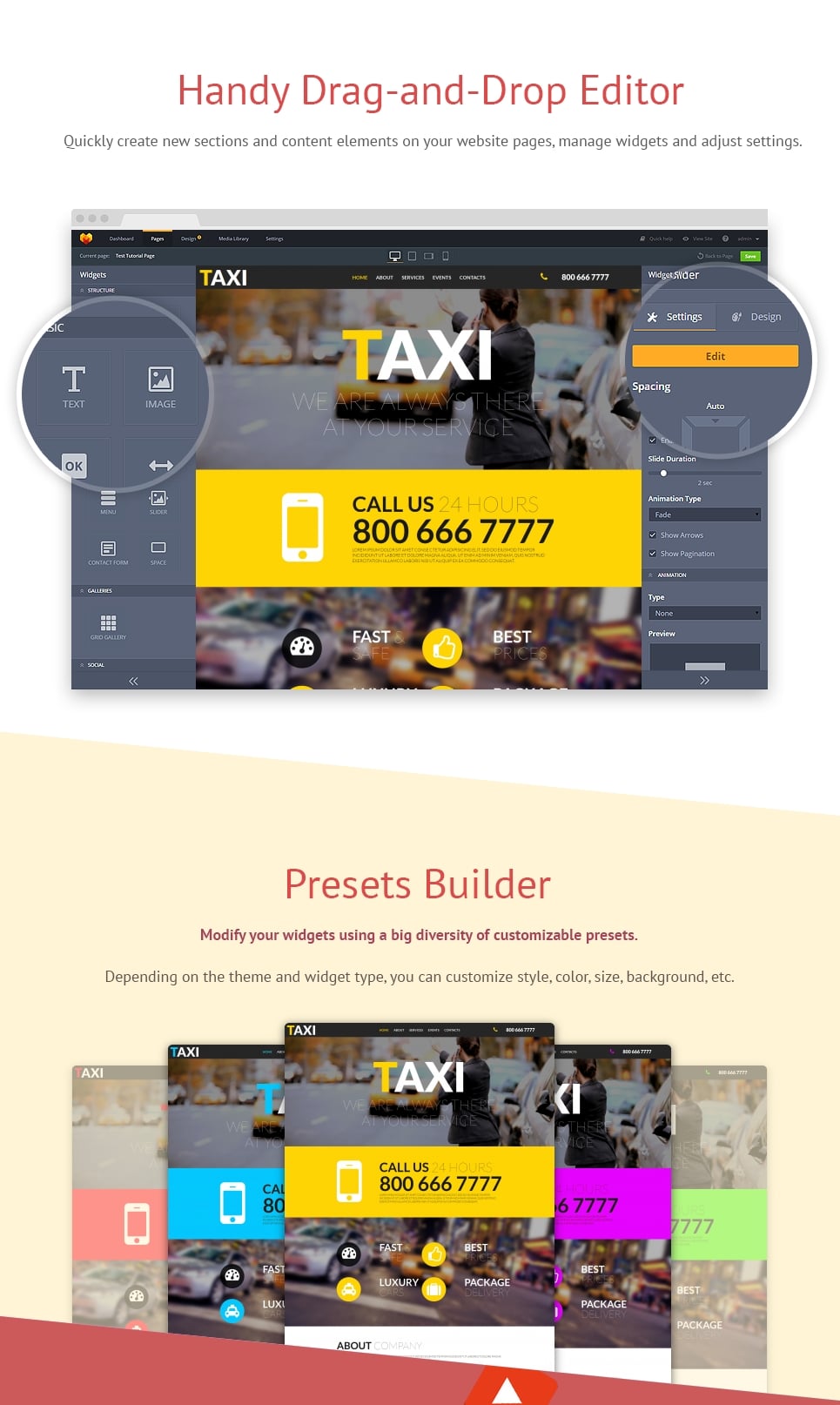 taxi responsive moto cms 3 шаблон