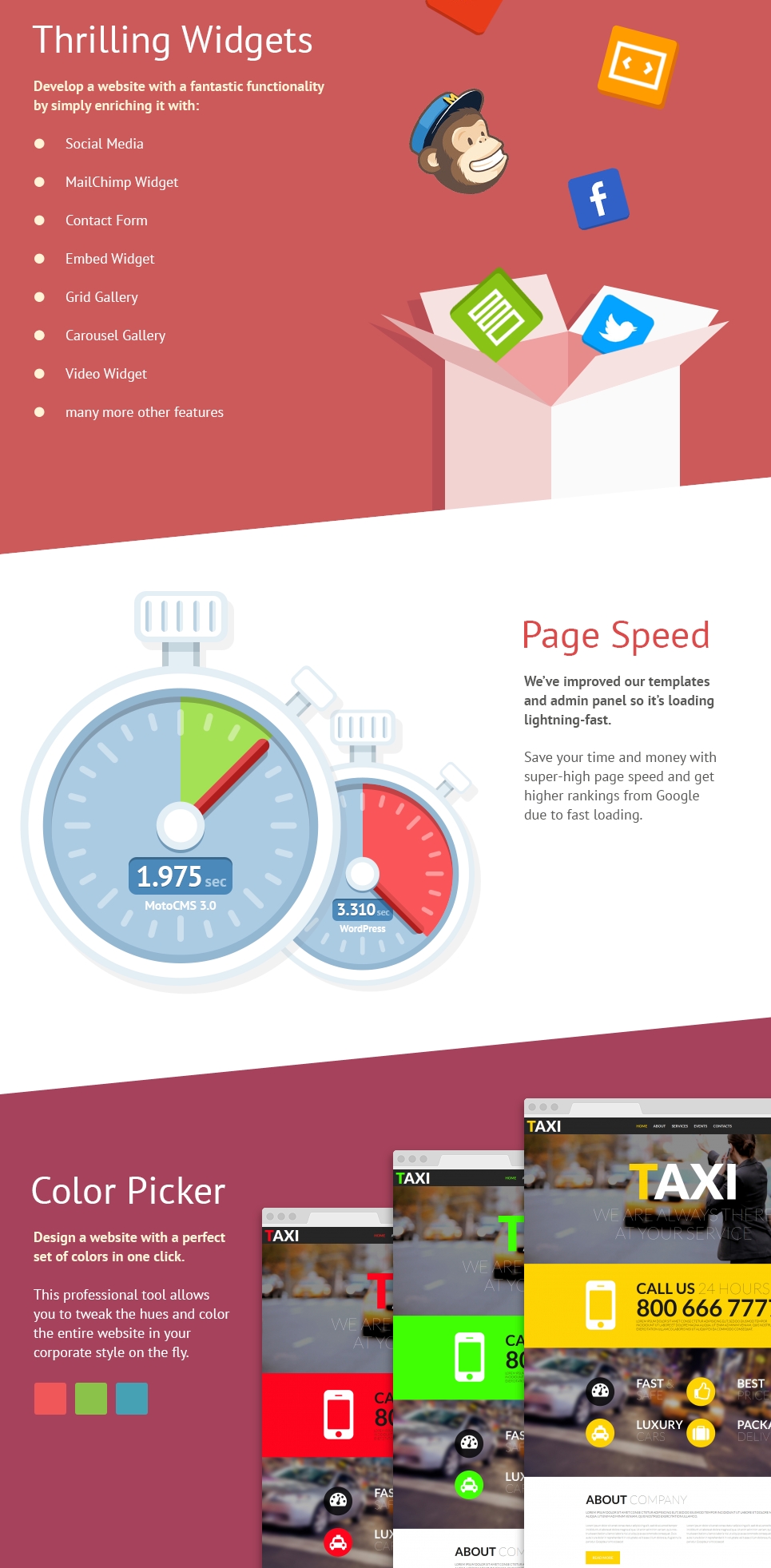 taxi responsive moto cms 3 шаблон