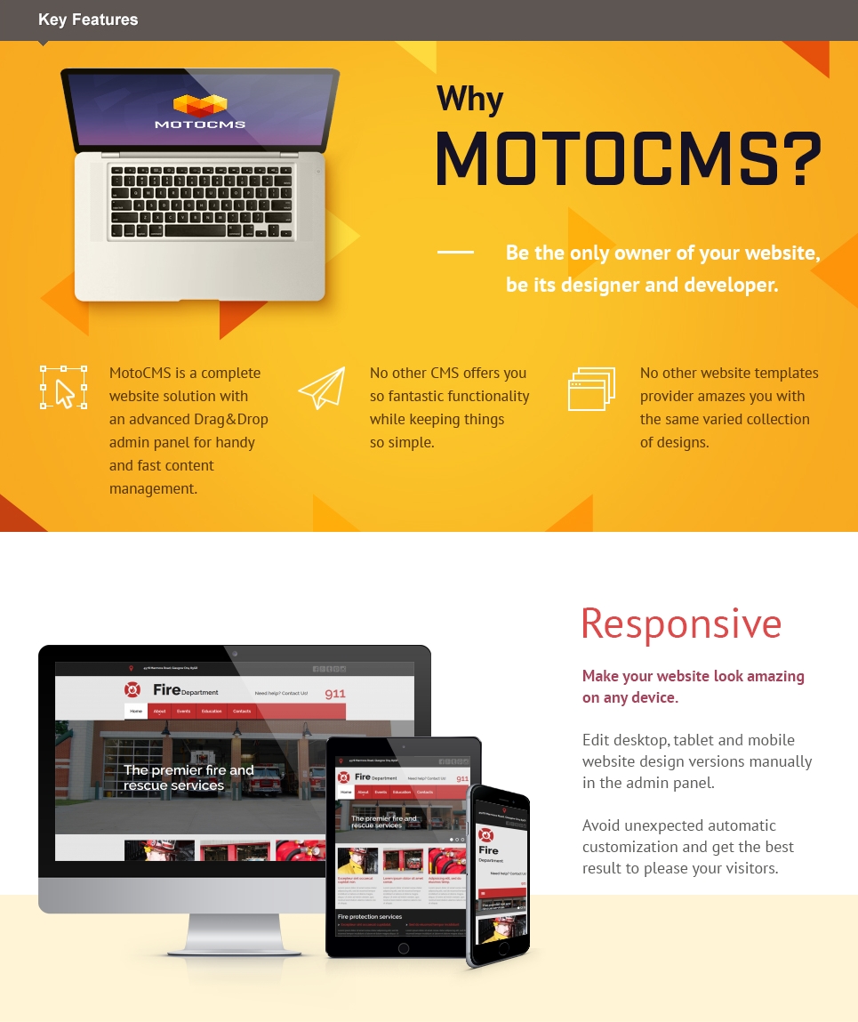 пожарная служба отзывчивый шаблон moto cms 3