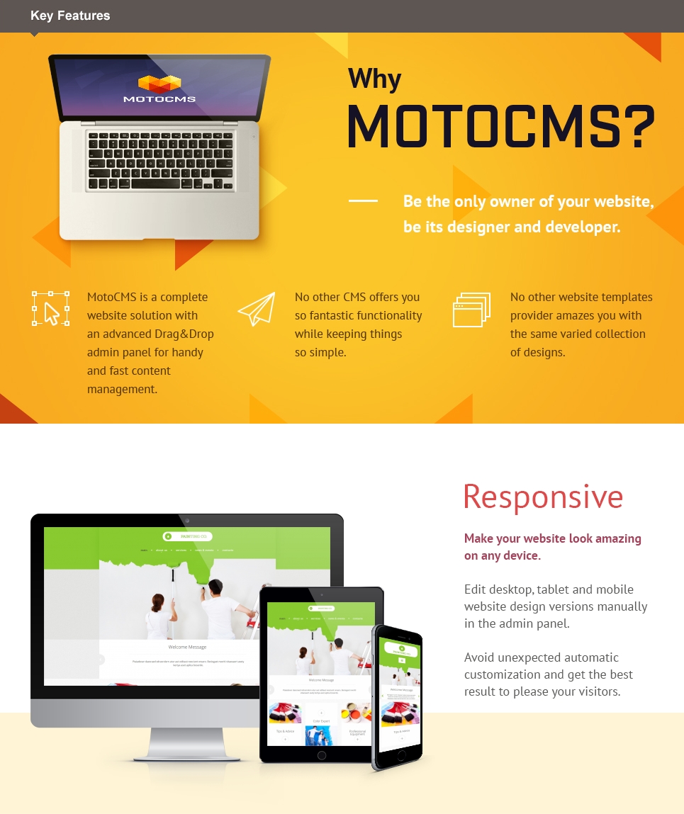 painting company responsive moto cms 3 template