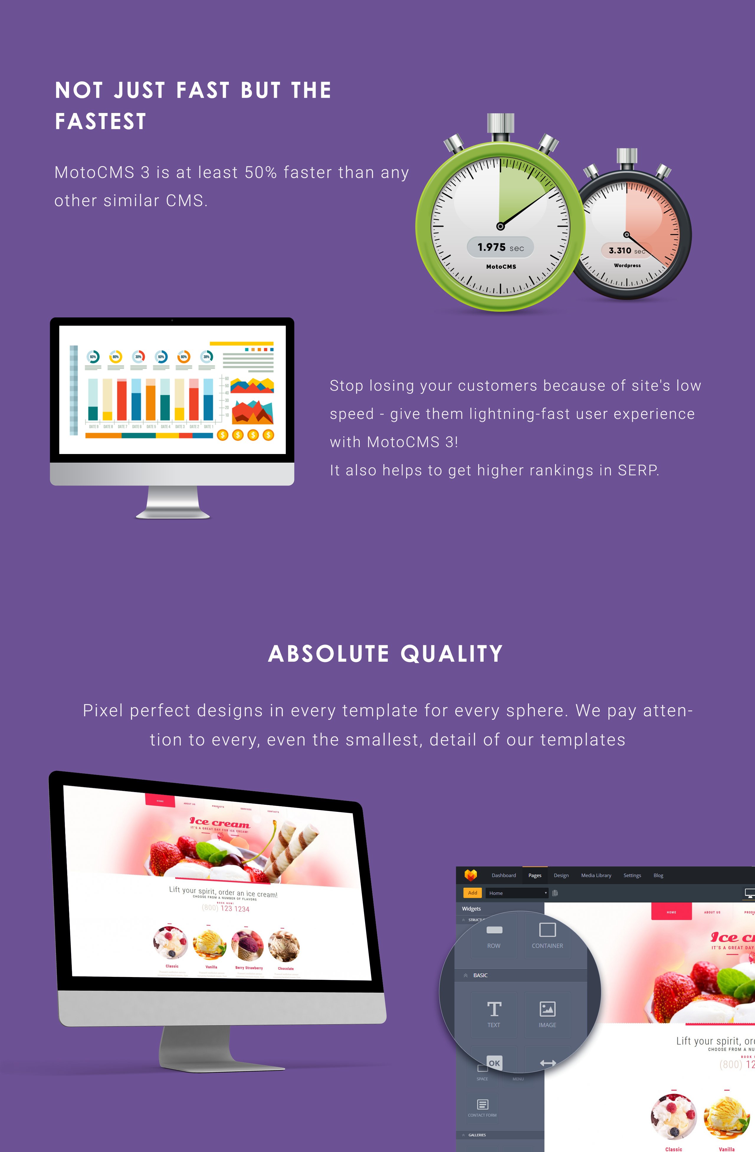 шаблон ice cream moto cms 3