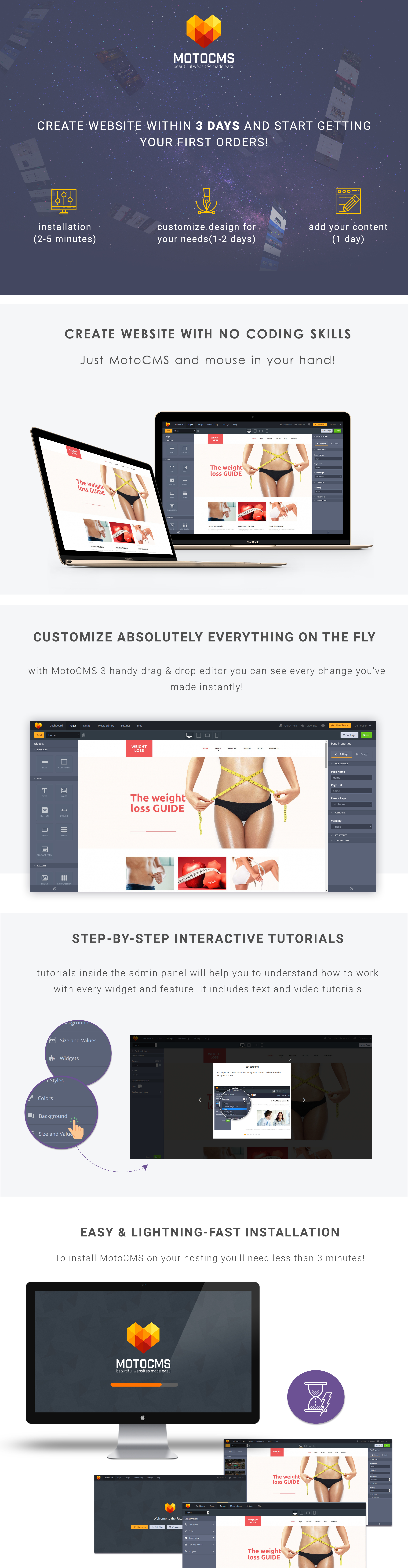 шаблон weight loss moto cms 3