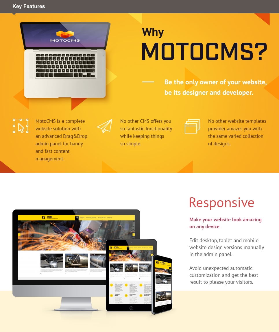 шаблон steelworks moto cms 3