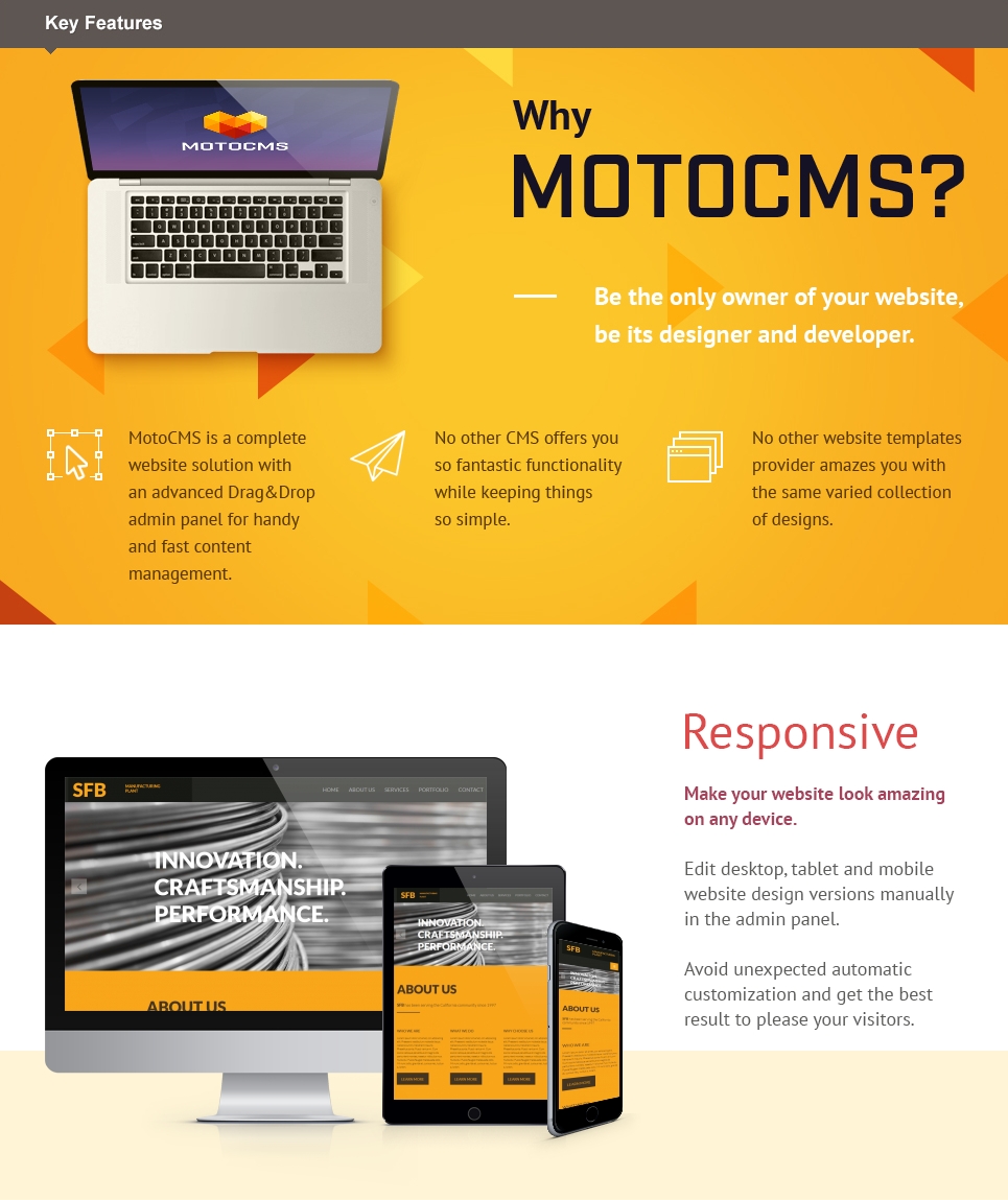 промышленный шаблон moto cms 3