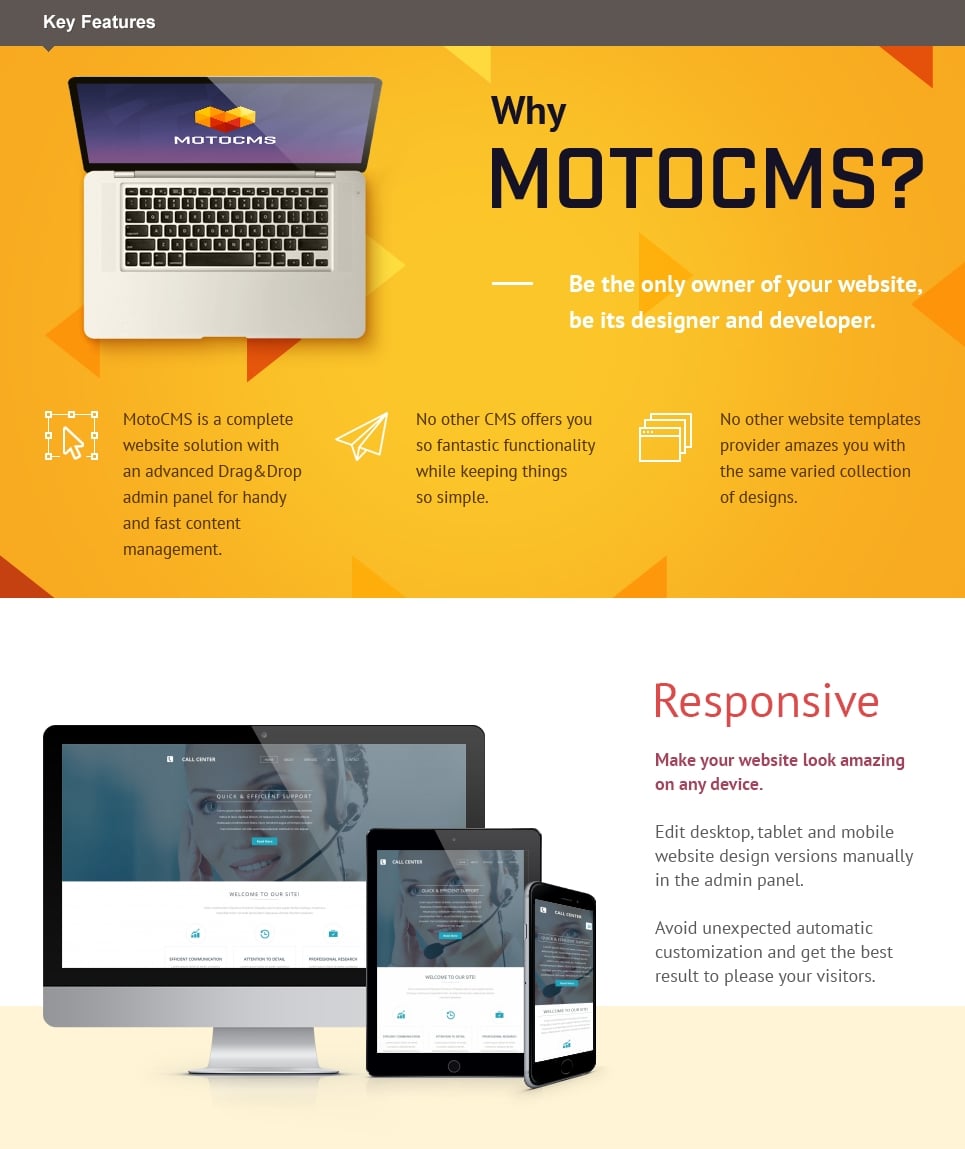 шаблон call center moto cms 3