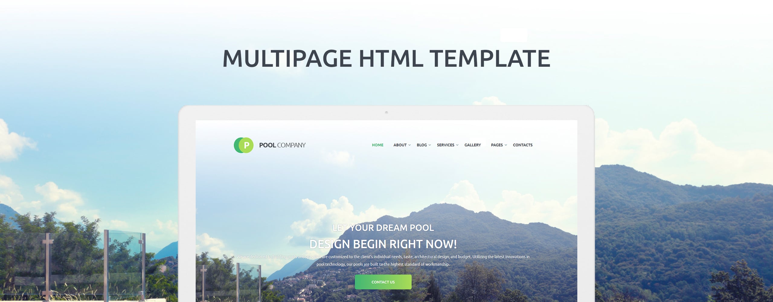 pool company bootstrap тема шаблон веб-сайта