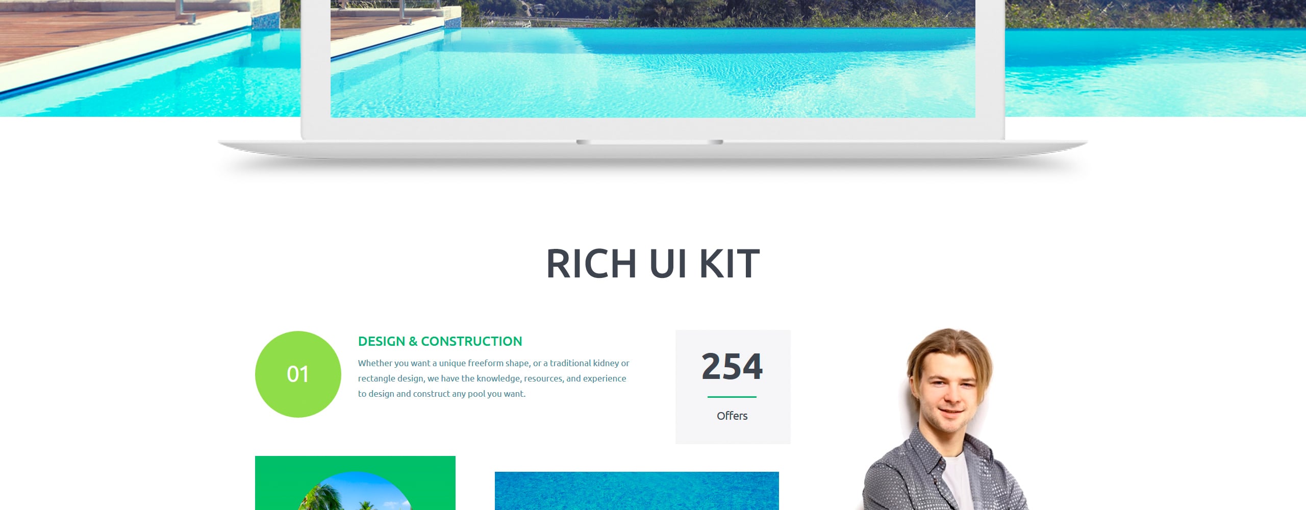 pool company bootstrap тема шаблон веб-сайта