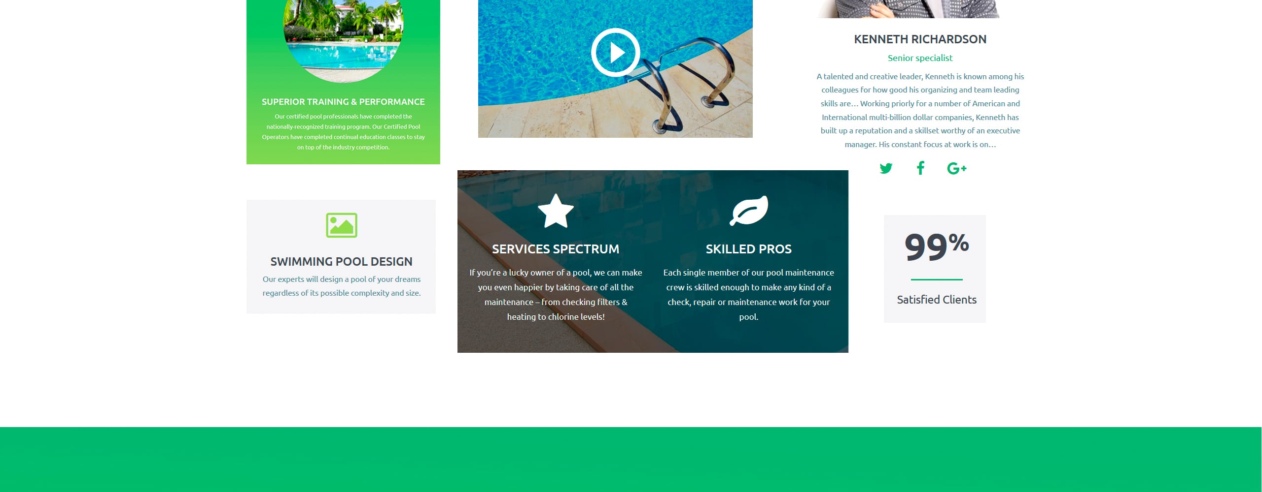pool company bootstrap тема шаблон веб-сайта