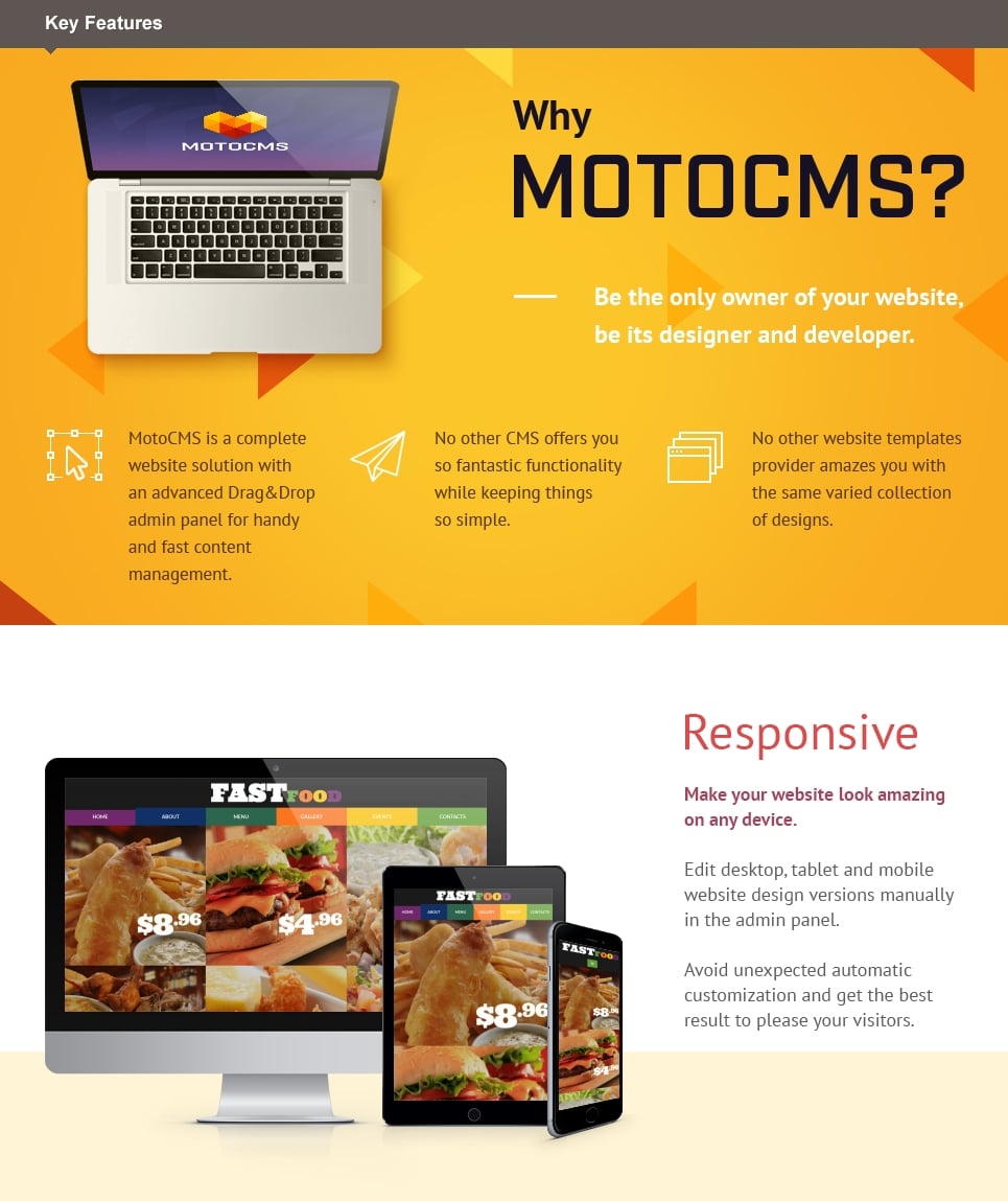 ресторан быстрого питания moto cms 3 шаблон