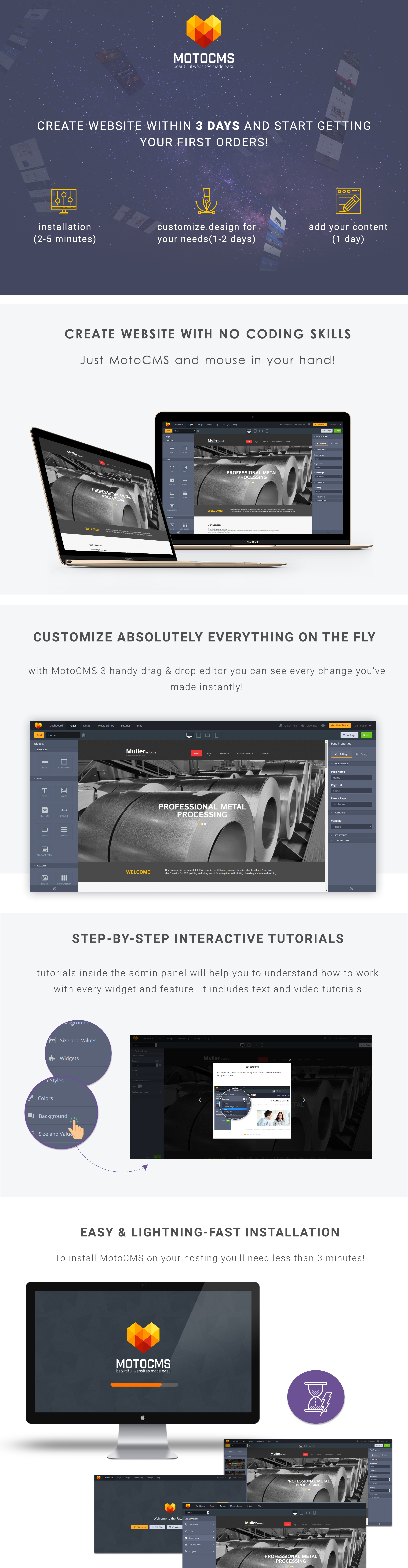 шаблон steelworks moto cms 3