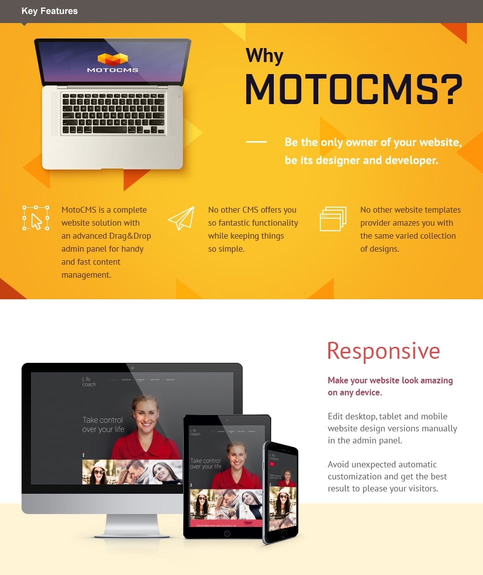 шаблон life coach moto cms 3