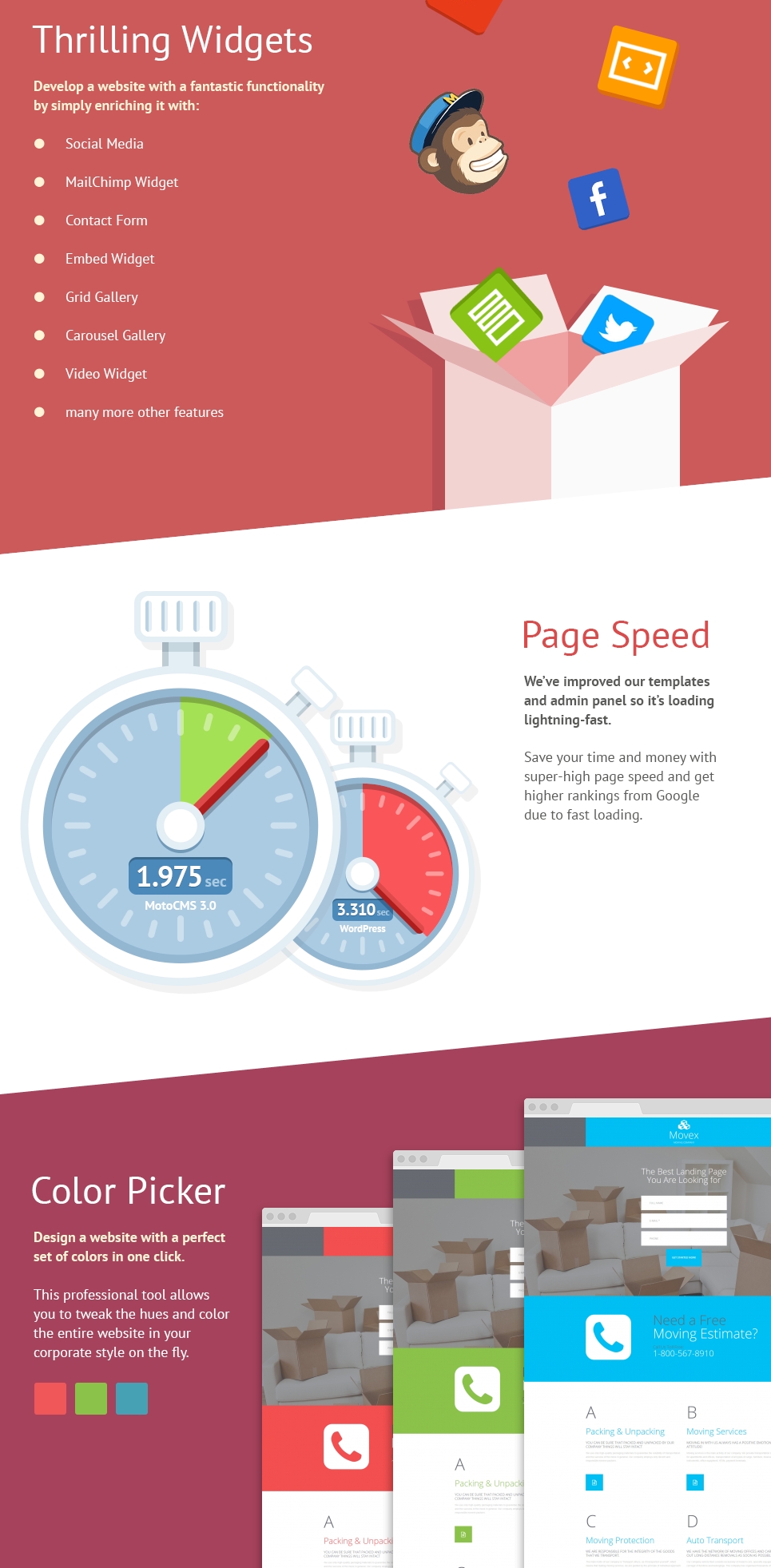 шаблон moving company moto cms 3