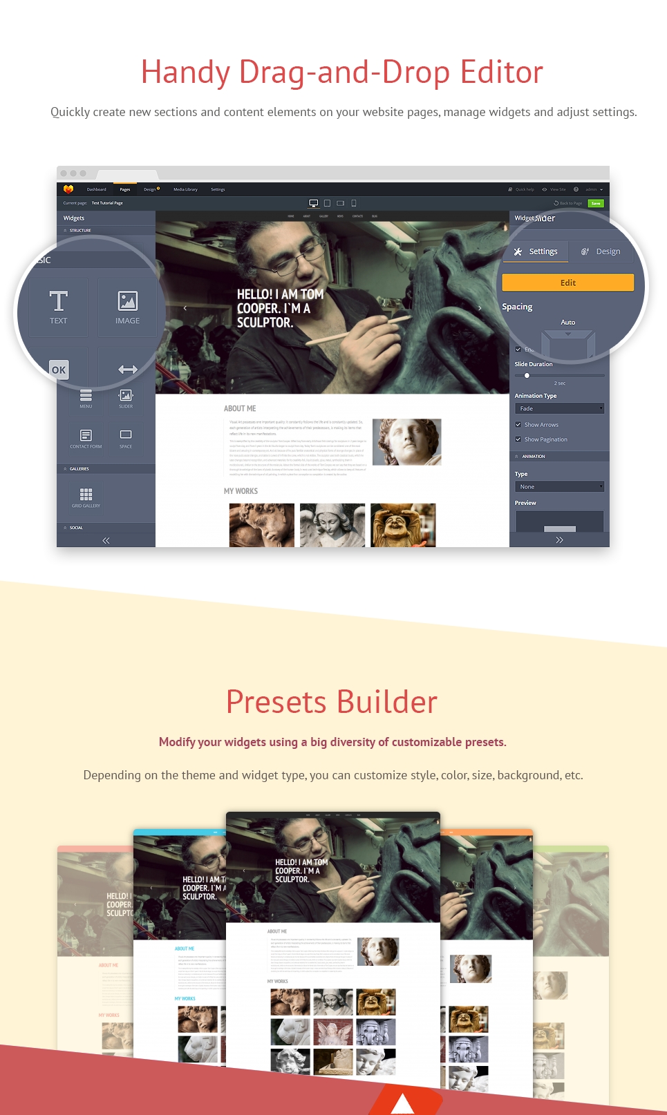 шаблон sculpture moto cms 3