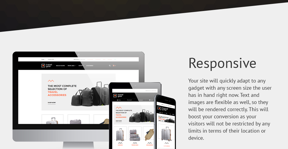 travel gear magento тема