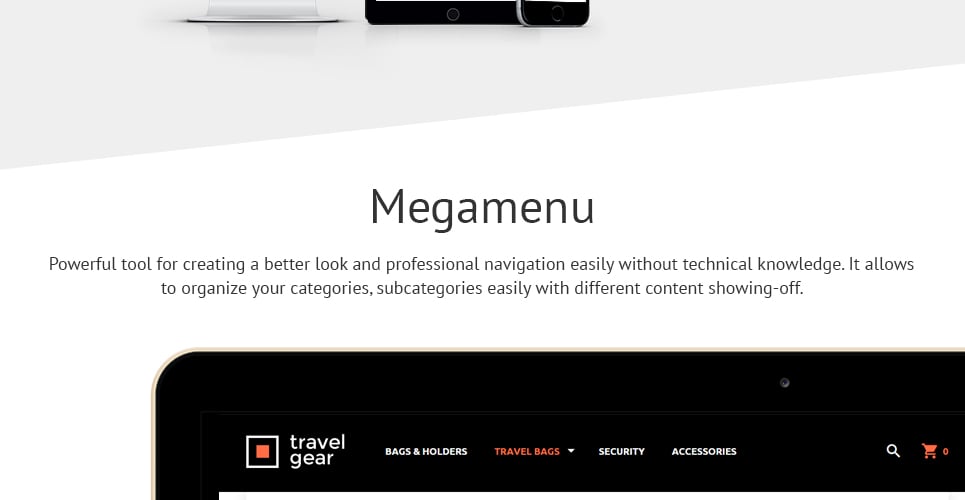 travel gear magento тема