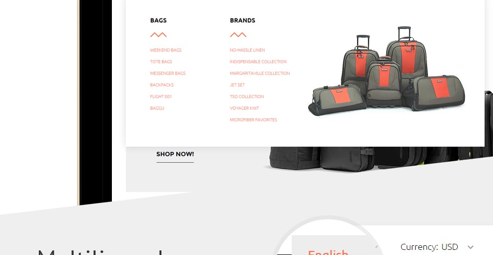 travel gear magento тема