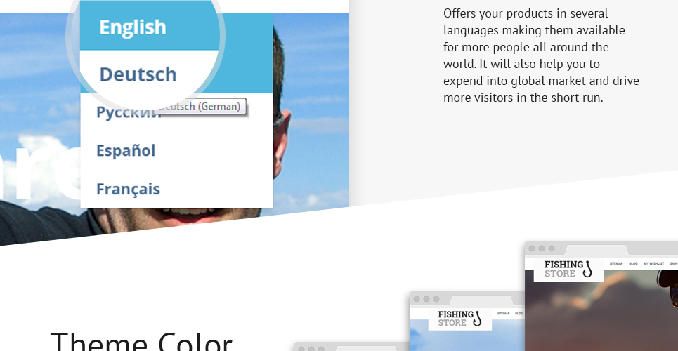 рыболовный магазин prestashop тема