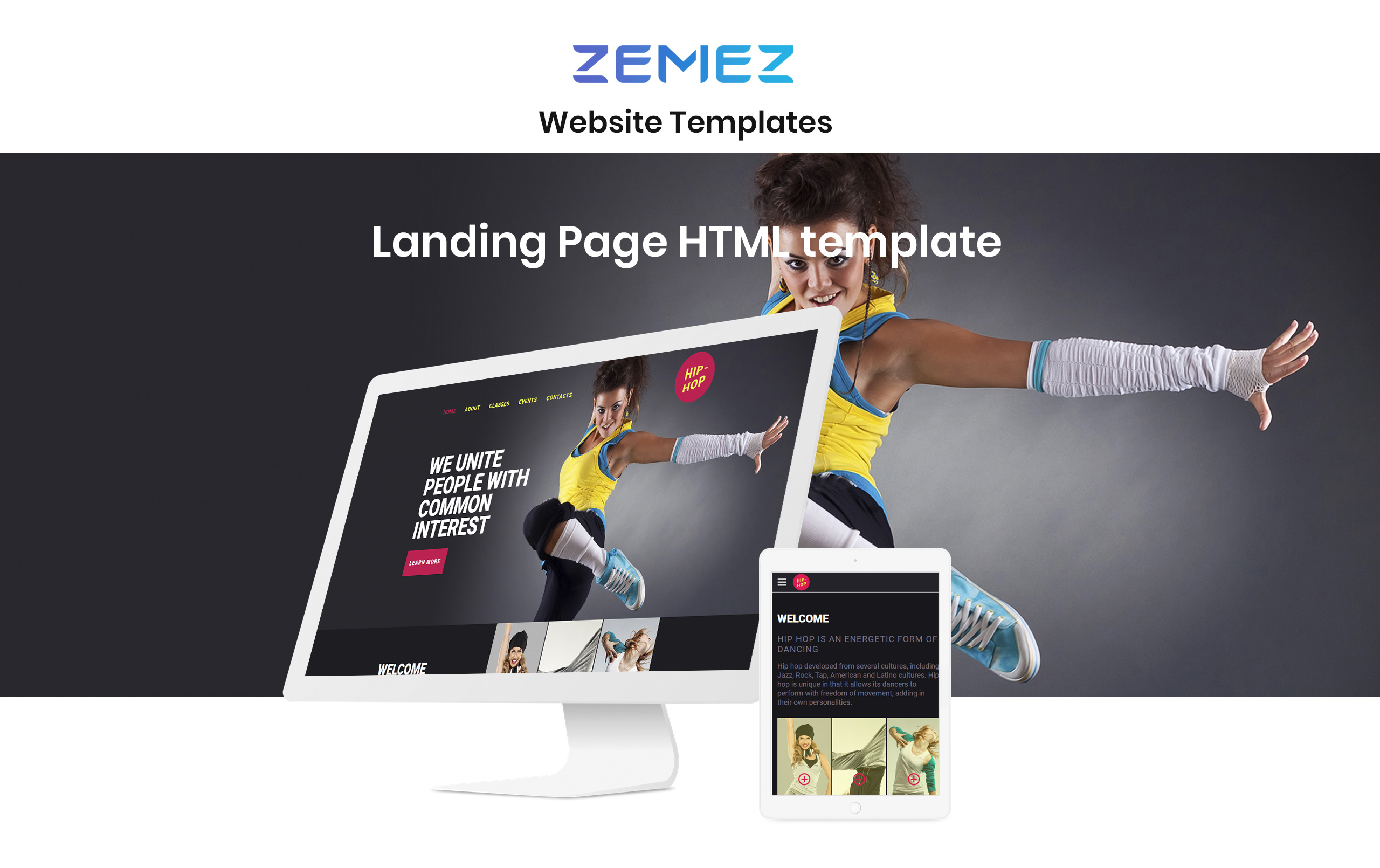 dance studio creative html landing page template