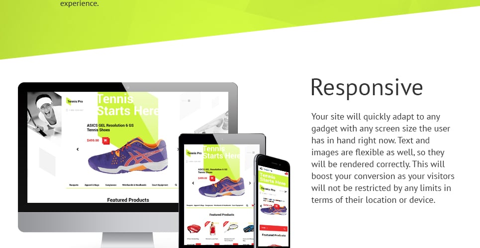 шаблон tennis pro opencart