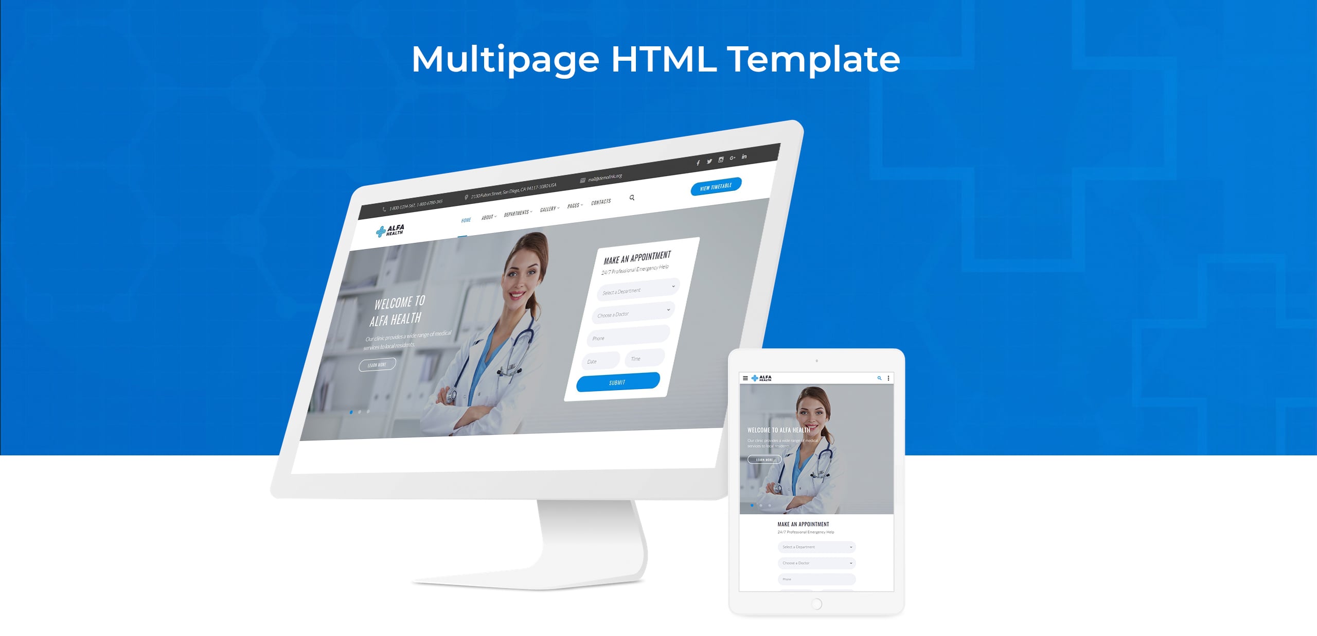 доктор многостраничный html современный шаблон сайта