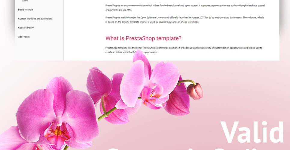 розовый флора prestashop тема