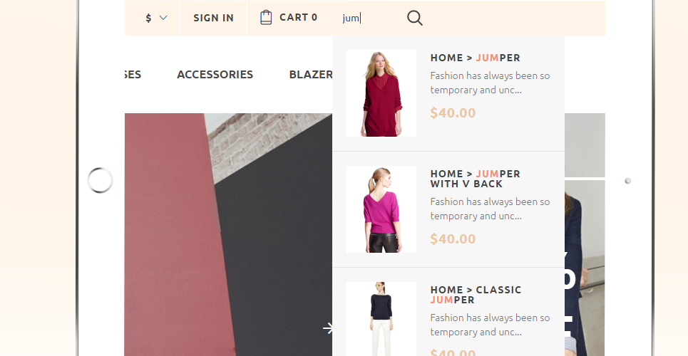 женская одежда prestashop тема