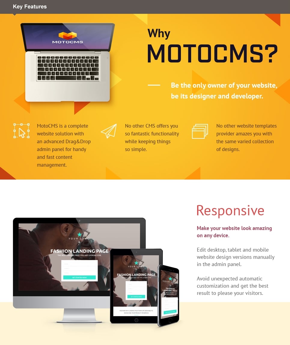 мода отзывчивый moto cms 3 шаблон
