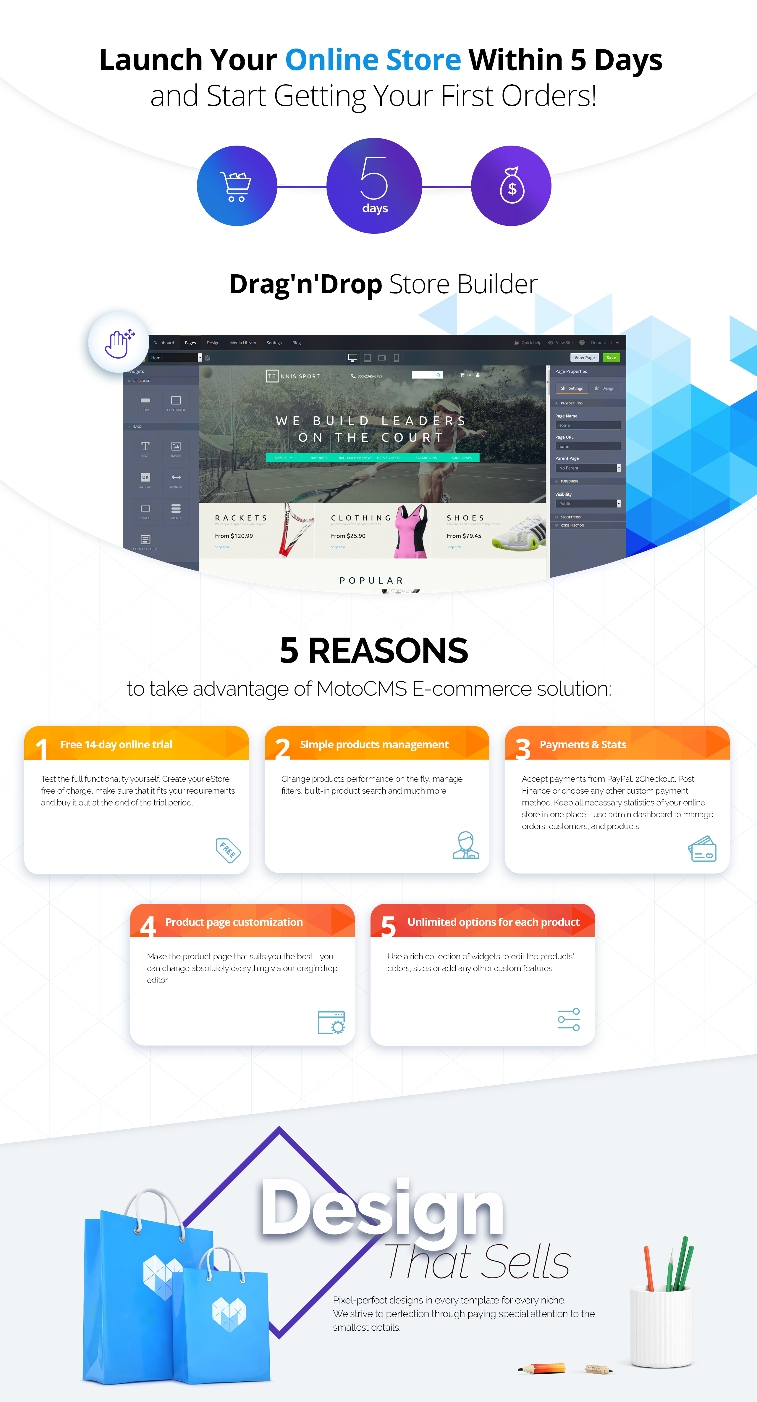 шаблон электронной коммерции tennis store motocms