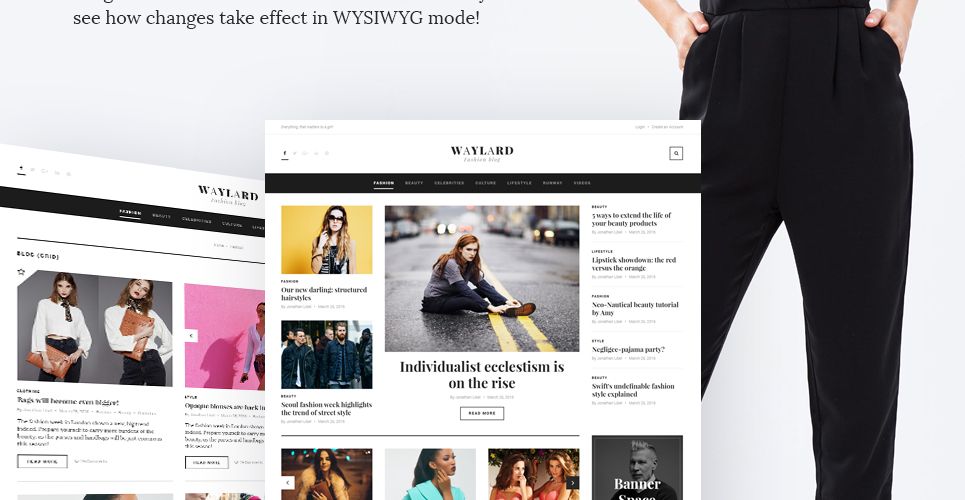 модный блог и журнал wordpress тема