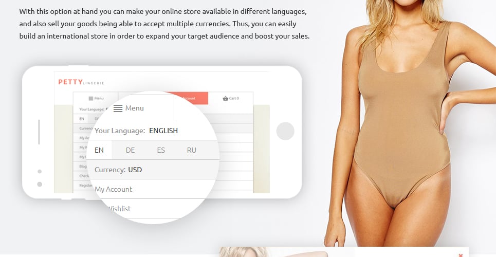 магазин нижнего белья magento theme