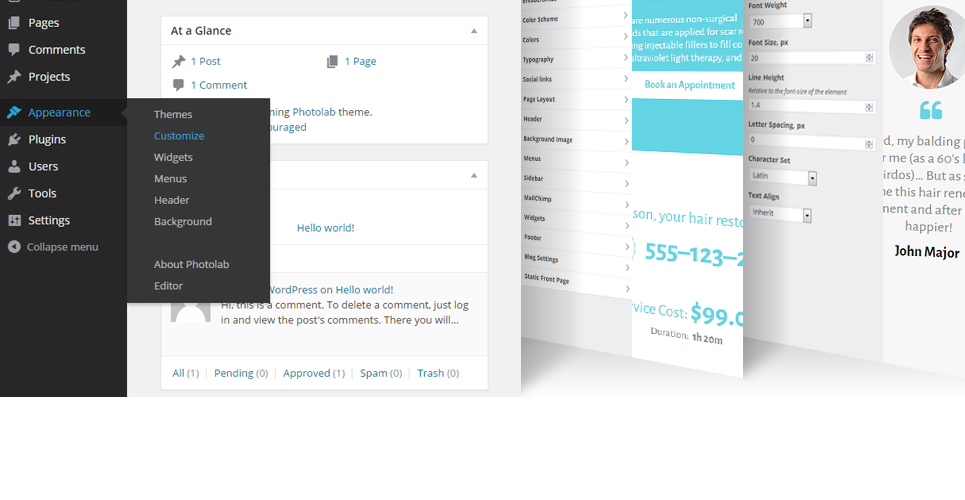 тема wordpress клиники восстановления волос