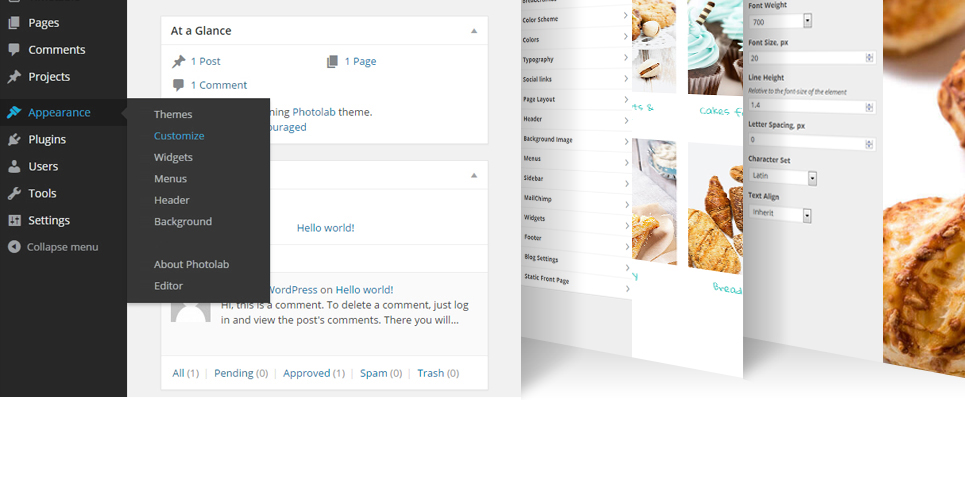 хлебобулочные изделия и квитанции wordpress тема
