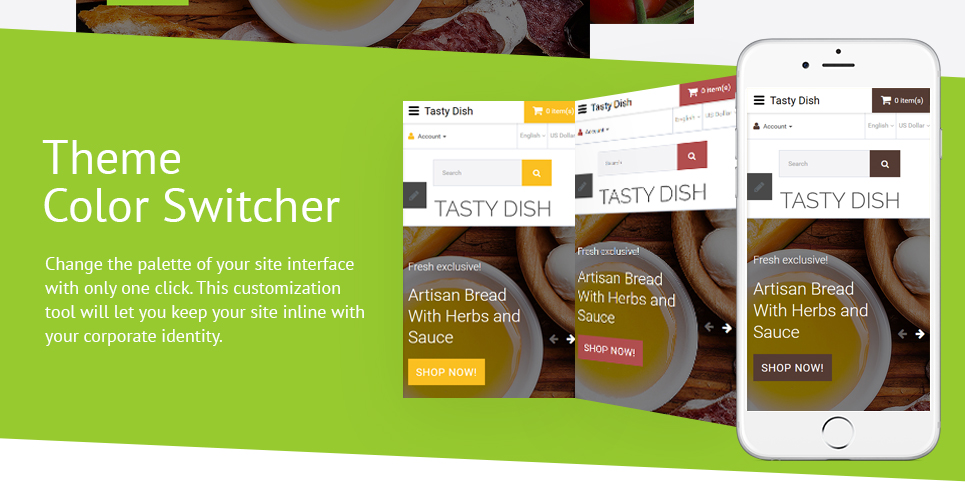 шаблон вкусного блюда opencart